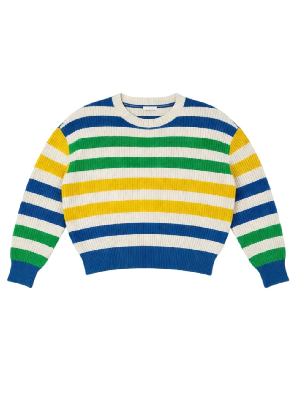 NEW! Garage Cropped Striped Knit Long Sleeve Sweater